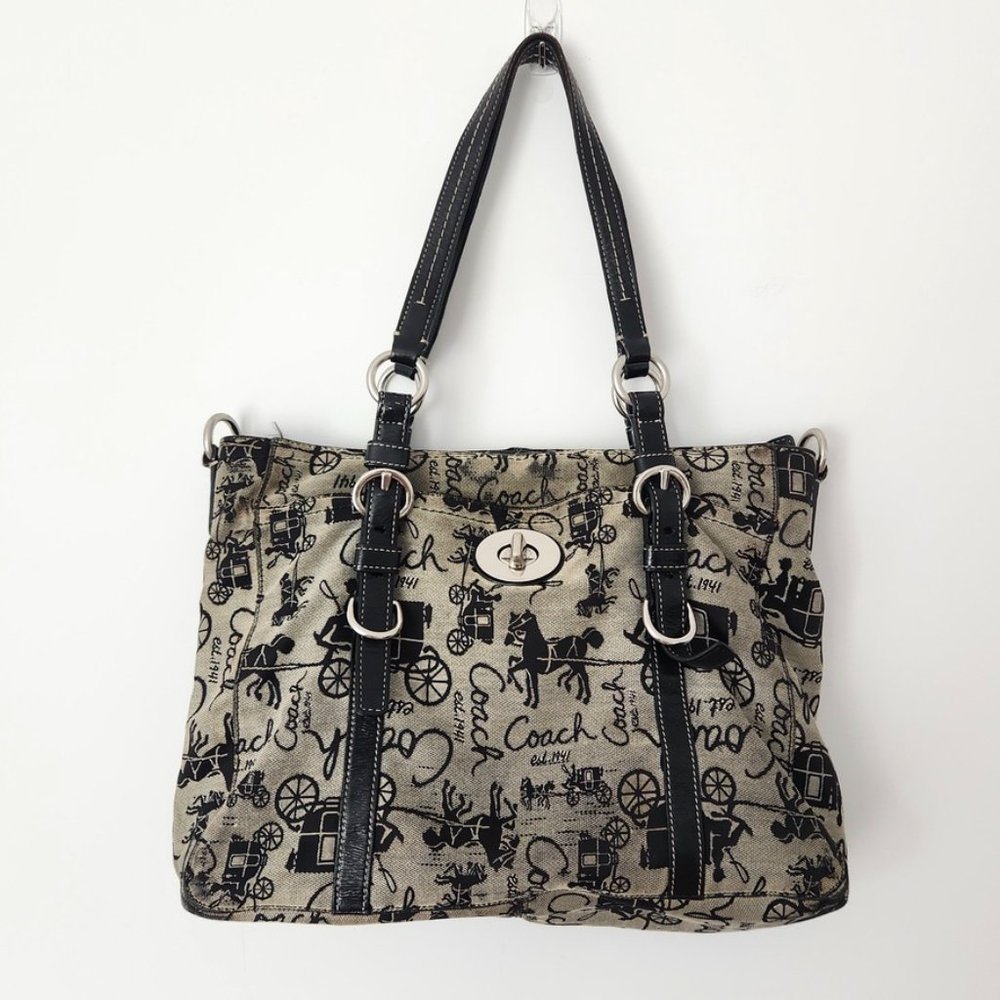 Coach Chelsea Horse‎ and Carriage Turn Lock Stagecoach Tote Shoulder Bag